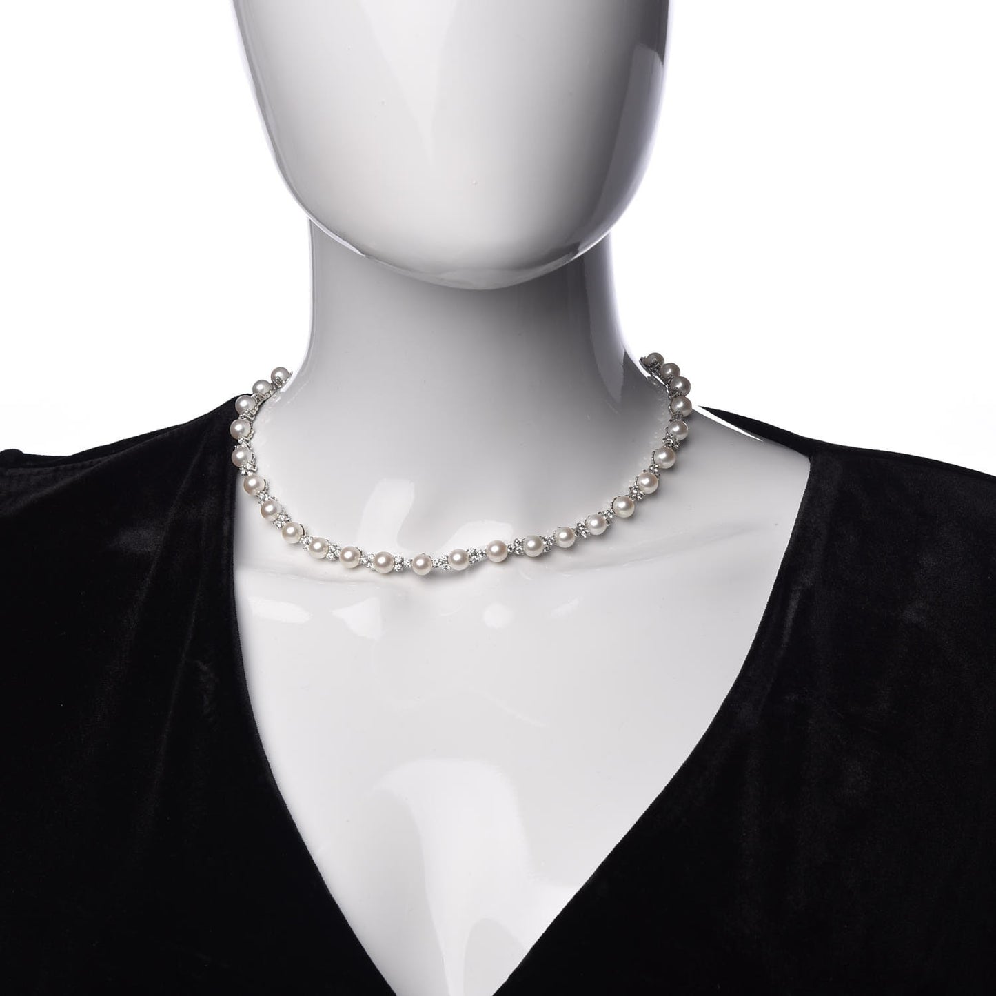 Platinum Diamond Akoya Pearl 6.5-7mm Aria Necklace
