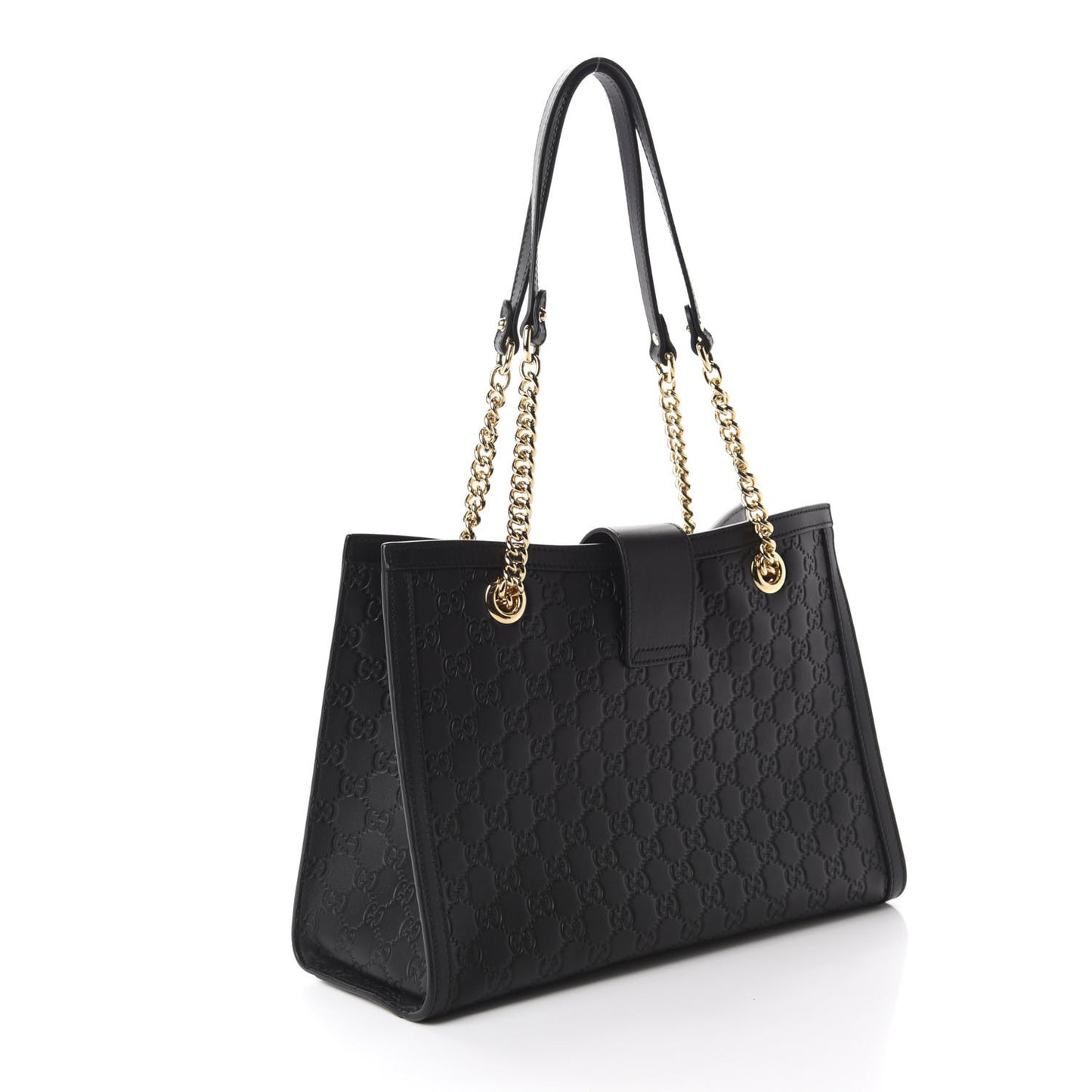 Guccissima Medium Padlock Tote Black