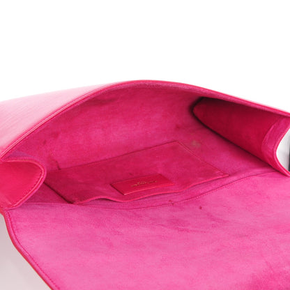 Saint Laurent Calfskin Classic Y Ligne Clutch Fuchsia 5 of 10