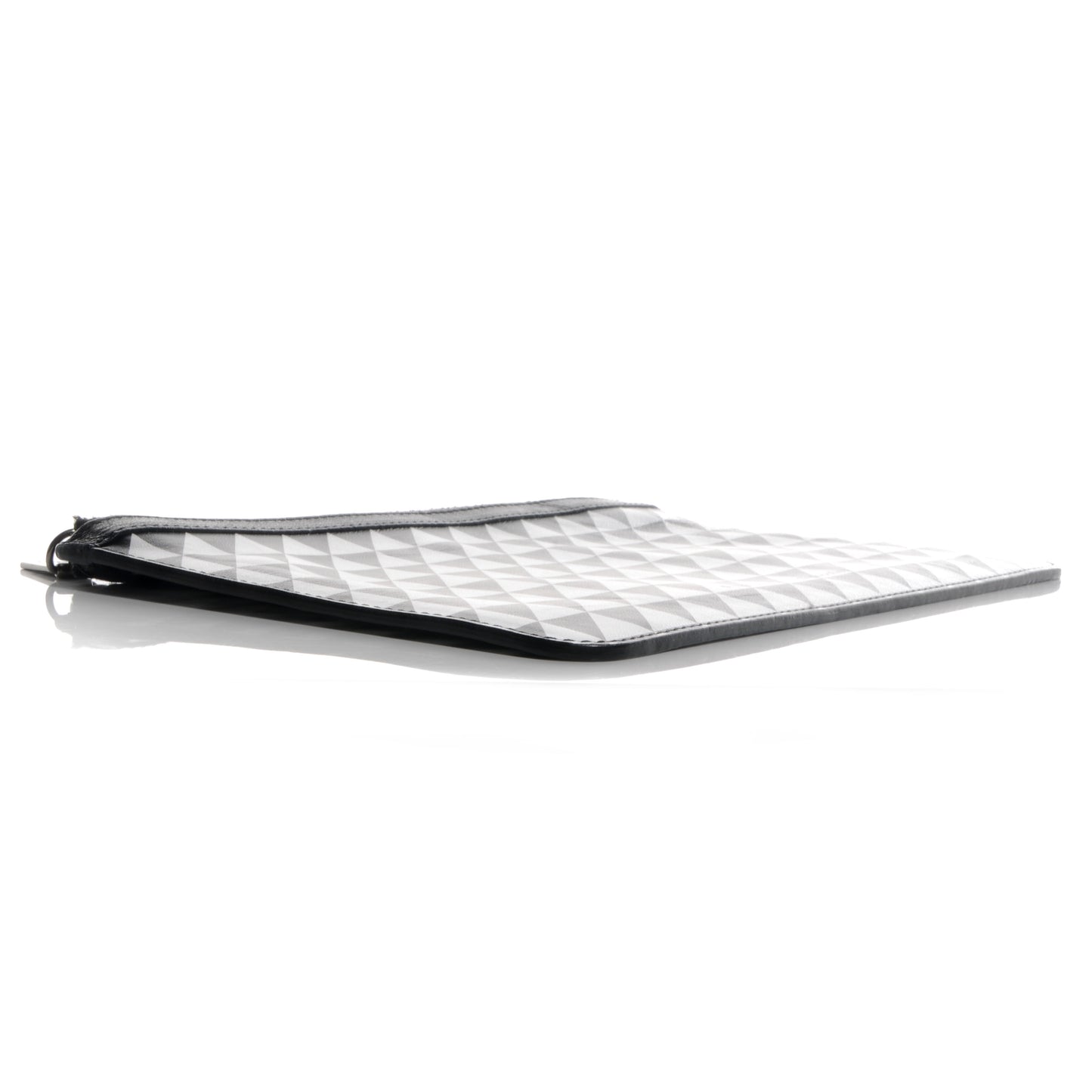Leather Triangle Print Pochette Clutch