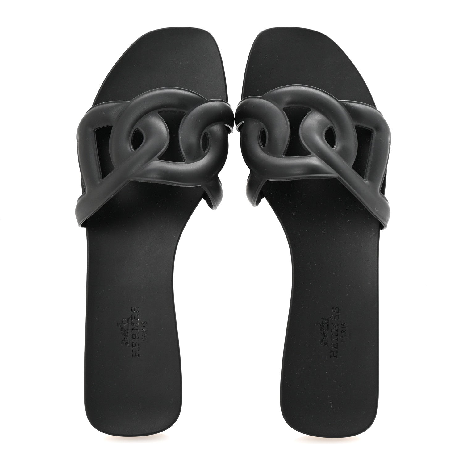 Hermes Rubber Aloha Sandals 38 Black 1763899 – FASHIONPHILE