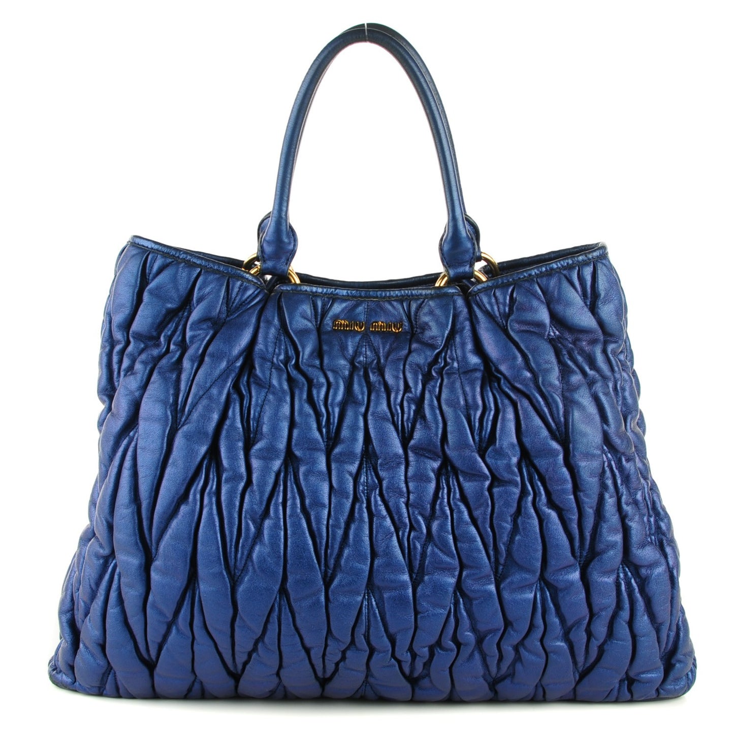 Nappa Matelasse Tote Blue