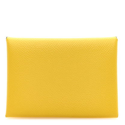 Hermes Epsom Calvi Duo Card Case Jaune De Naples 1 of 7