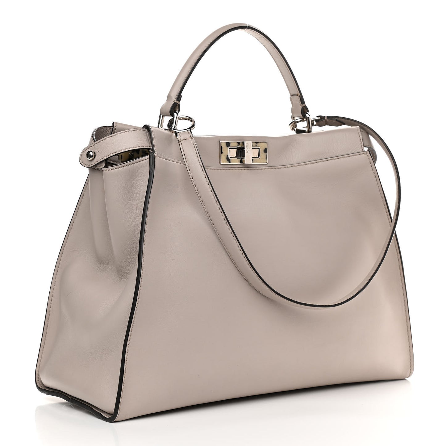 Vitello Seta Plexiglass Granite Large Peekaboo Iconic Satchel Polvere