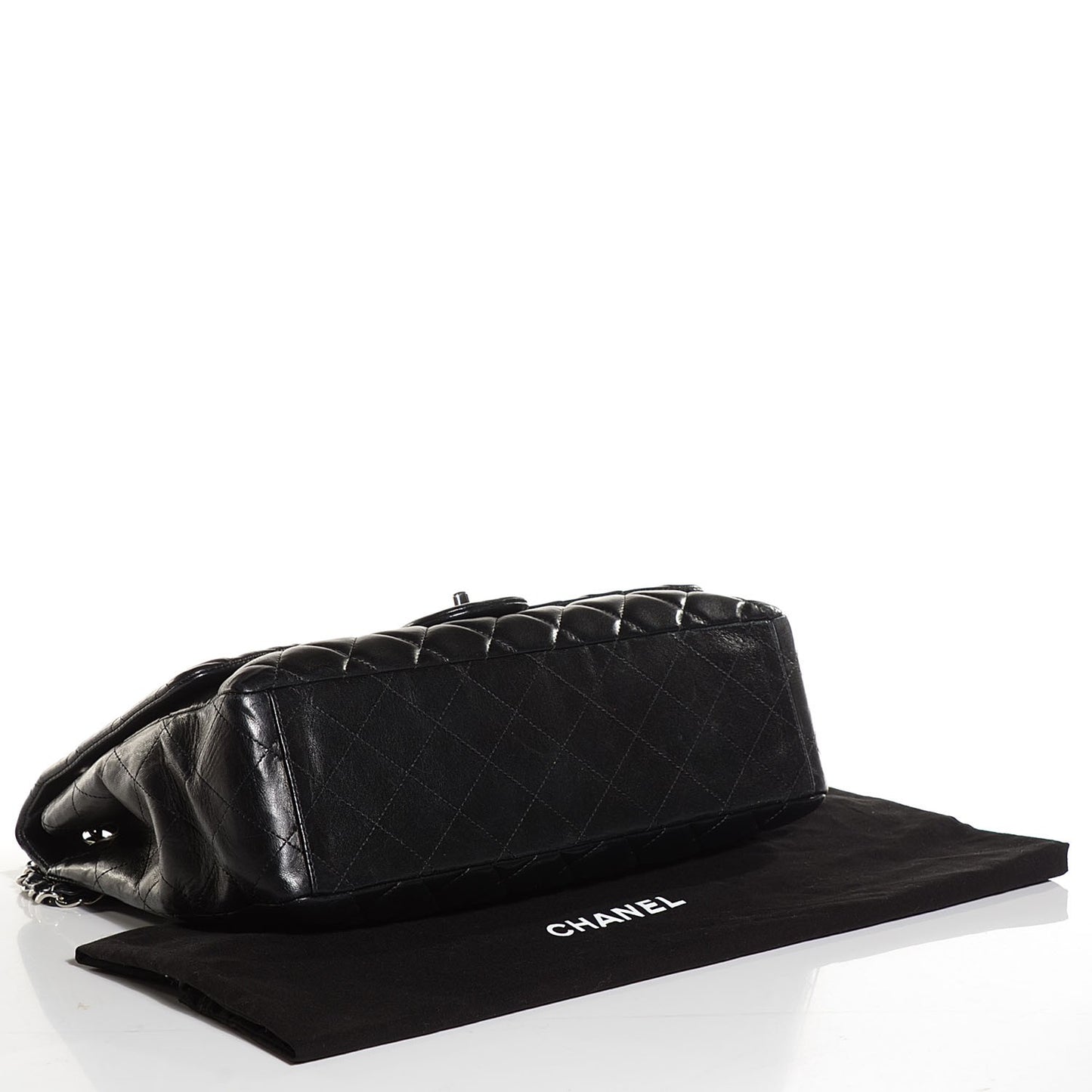 Lambskin Quilted Maxi Single Flap Black