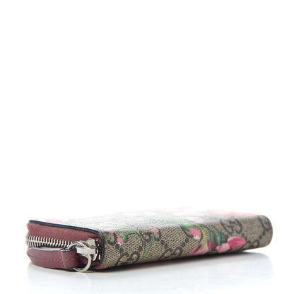 Gucci GG Supreme Monogram Blooms Zip Around Card Case Wallet Beige Multicolor Dry Rose 4 of 6