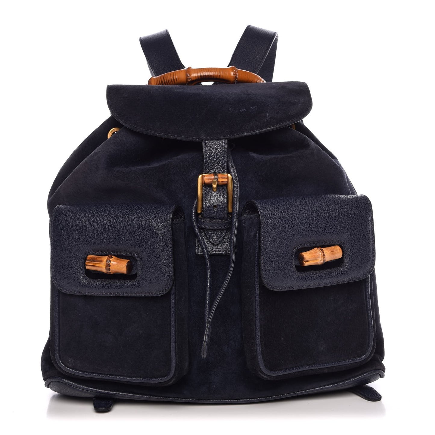Suede Bamboo Backpack Navy Blue