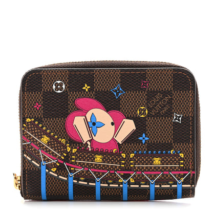 Louis Vuitton Damier Ebene 2020 Christmas Animation Roller Coaster Zippy Coin Purse Pivoine 1 of 6