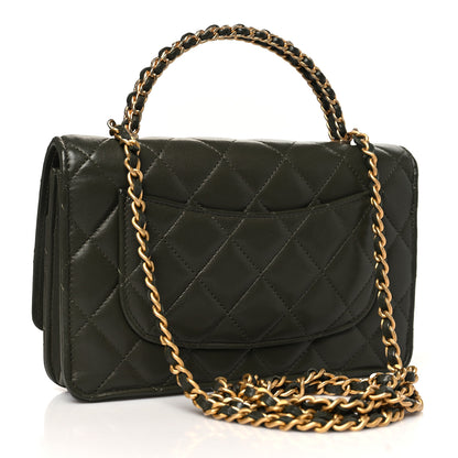 Chanel Lambskin Quilted Pick Me Up Wallet On Chain WOC Green 3 of 11