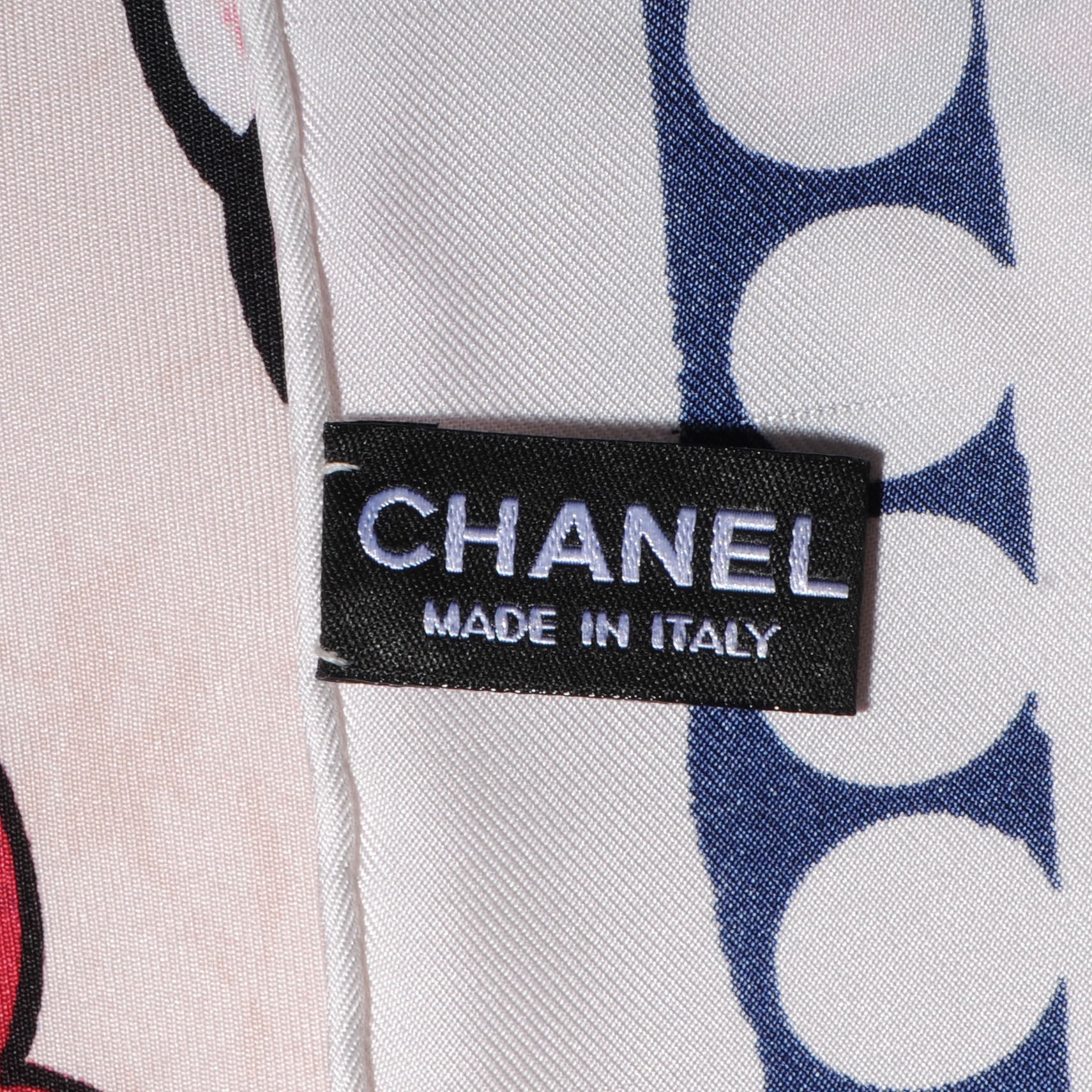 Chanel Silk Dragon CC Scarf White 4 of 5