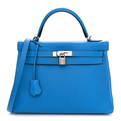 Hermes Evercolor Kelly Retourne 32 Bleu Hydra 1 of 10