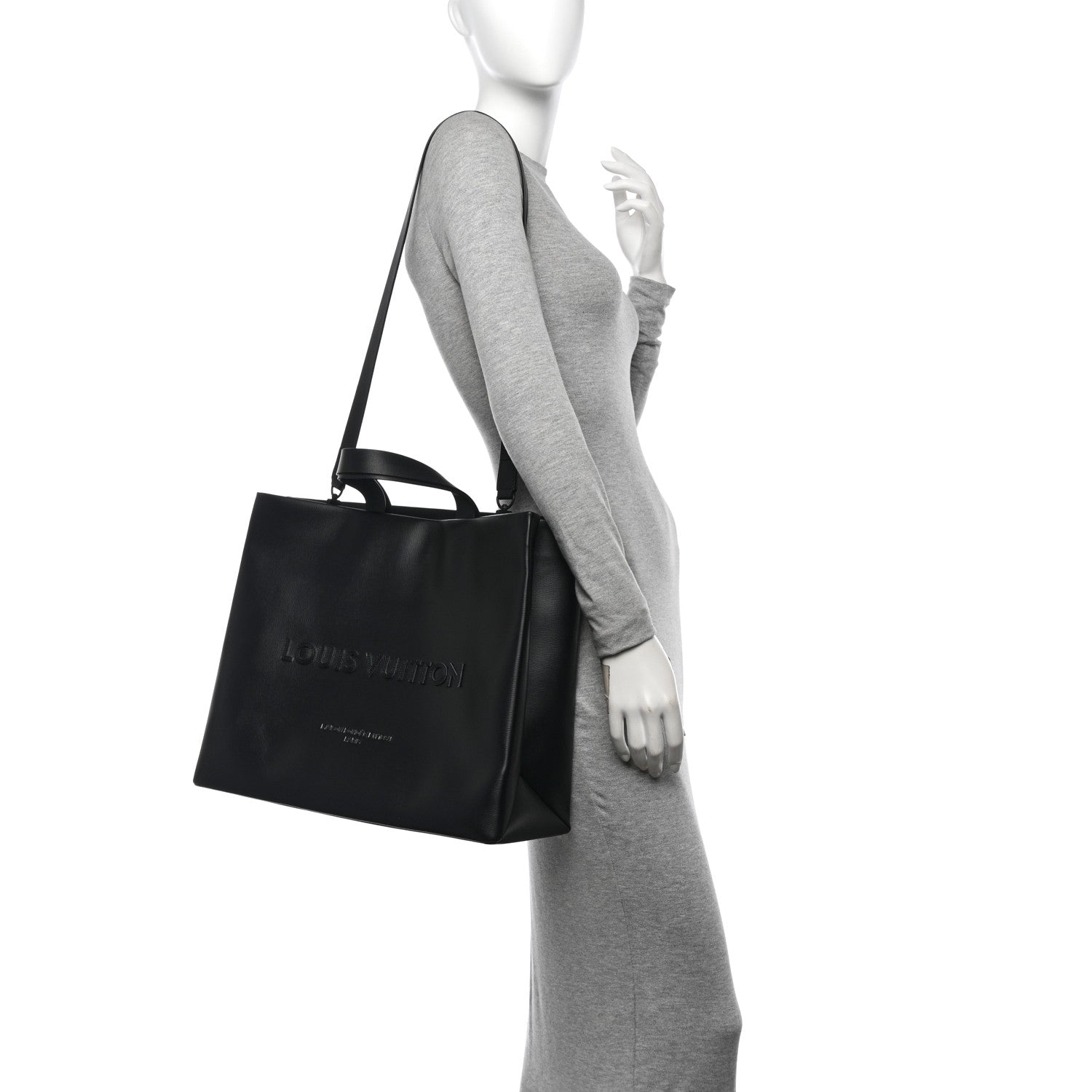 Louis Vuitton Cowhide Shopper Bag MM Black 2 of 9