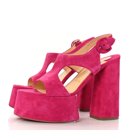 Christian Louboutin Veau Velours Foolish 130 Platform Sandals 37 Bomba 3 of 7