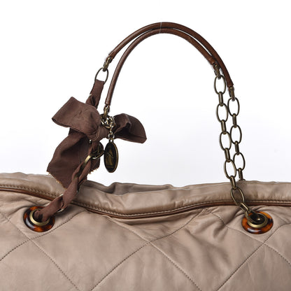 Lanvin Lambskin Quilted Amalia Cabas Tote Taupe 7 of 7