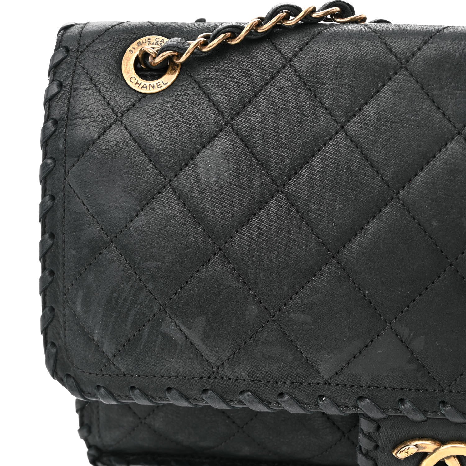 Chanel Suede Calfskin Jumbo Happy Stitch Flap Black 11 of 11