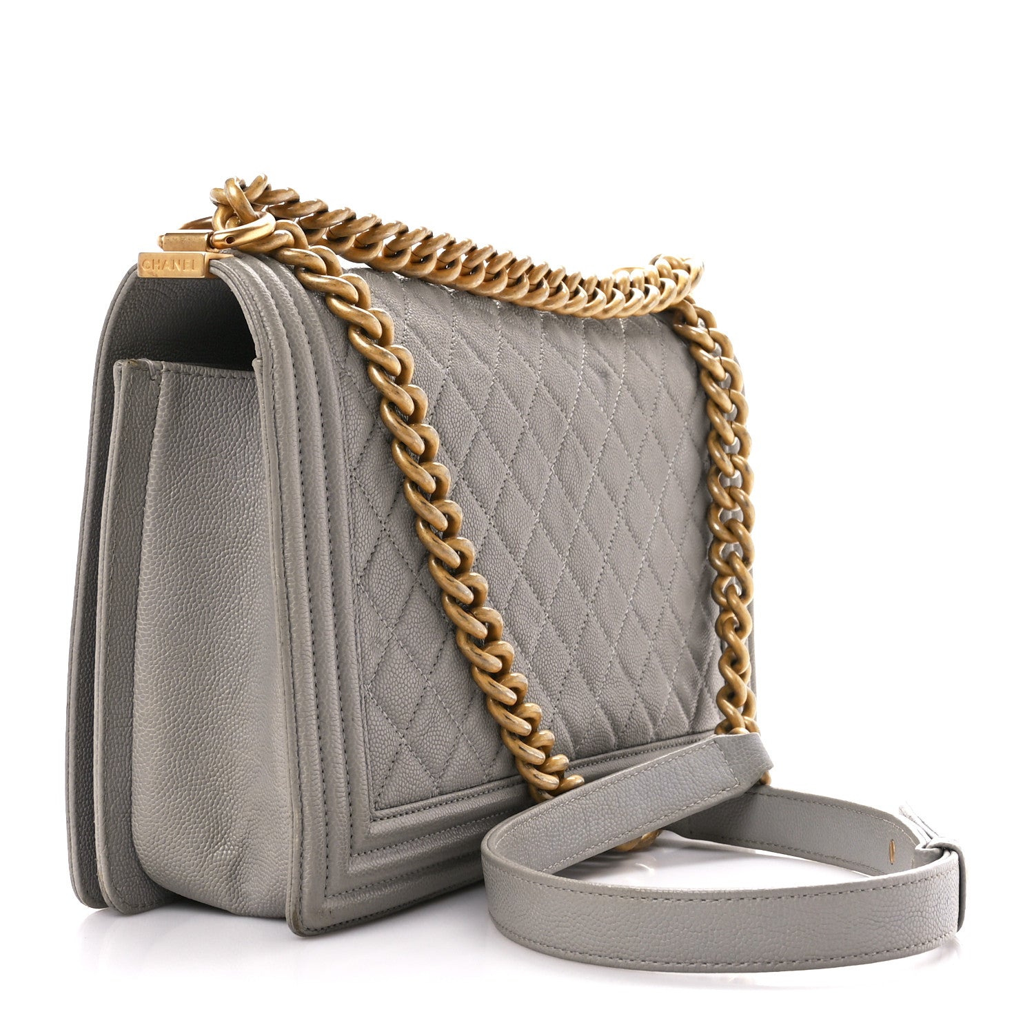 Chanel Caviar Quilted New Medium Boy Flap Grey 3 of 12