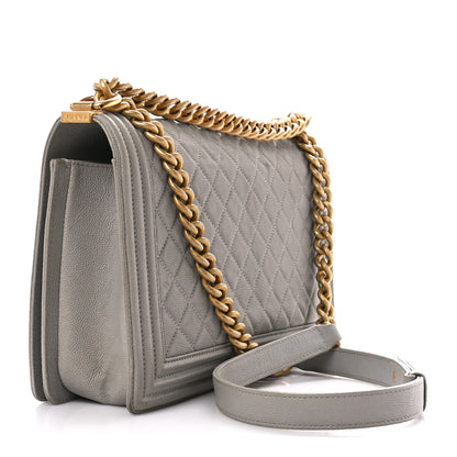 Chanel Caviar Quilted New Medium Boy Flap Grey 3 of 12