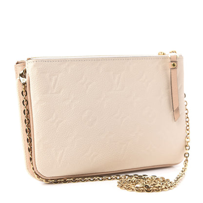 Louis Vuitton Empreinte Double Zip Pochette Beige Rose Creme 3 of 9