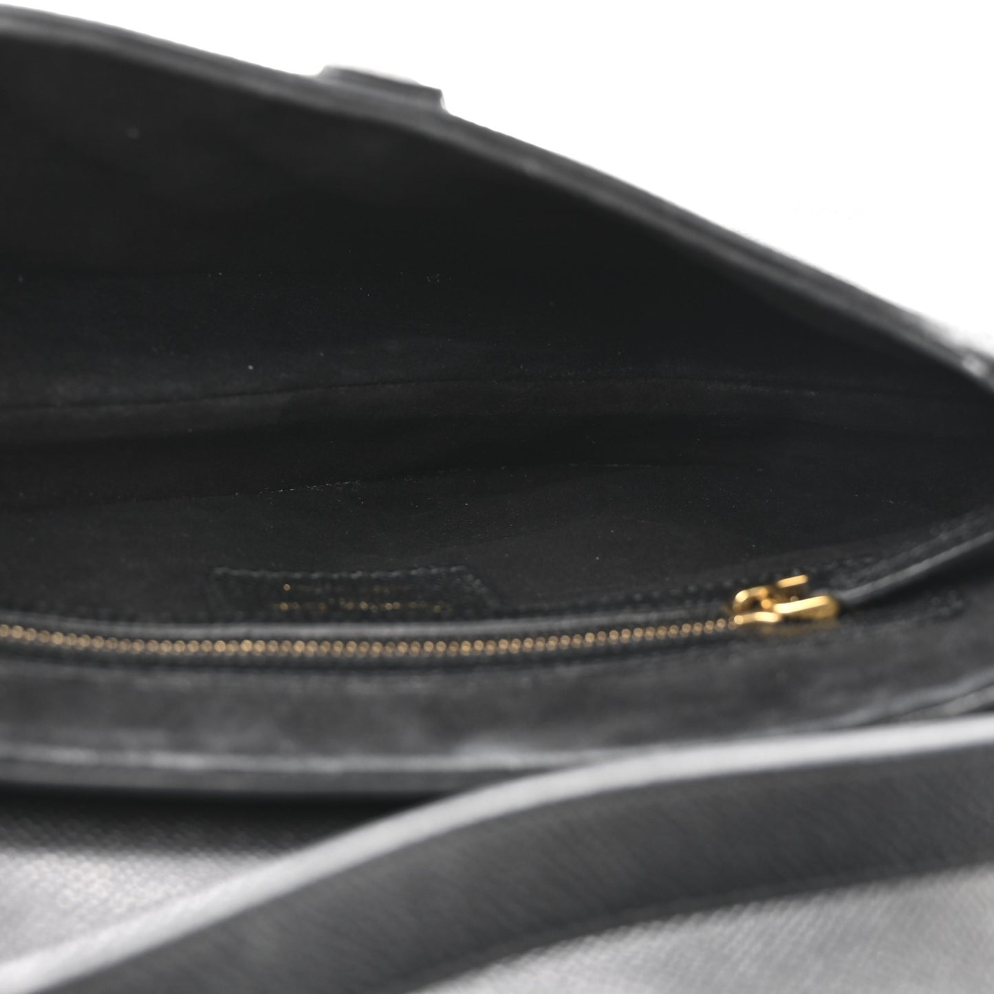 Grained Calfskin Saddle Bag Black