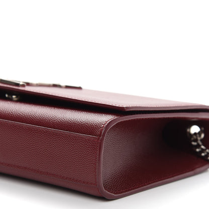 Saint Laurent Grain De Poudre Medium Monogram Kate Satchel Dark Red 8 of 8