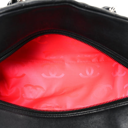 Chanel Calfskin Quilted Small Cambon Multipocket Reporter Black White 5 of 10