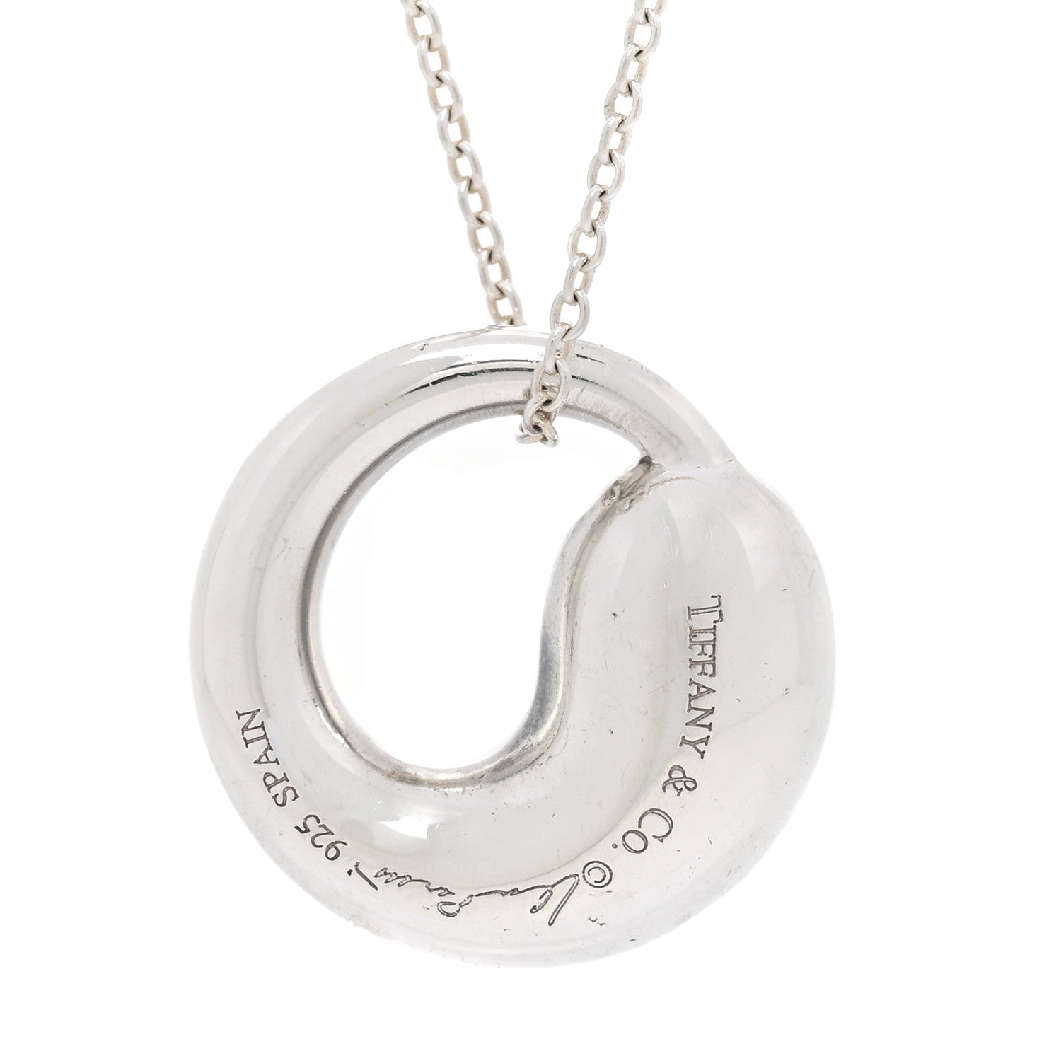 Tiffany Sterling Silver 17mm Elsa Peretti Eternal Circle Pendant Necklace 5 of 5