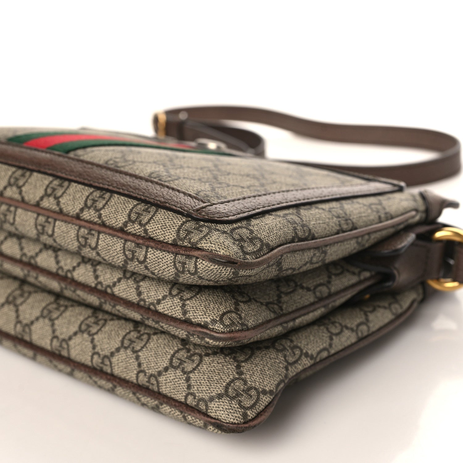Gucci GG Supreme Monogram Web Medium Ophidia Shoulder Bag Beige New Acero 9 of 9