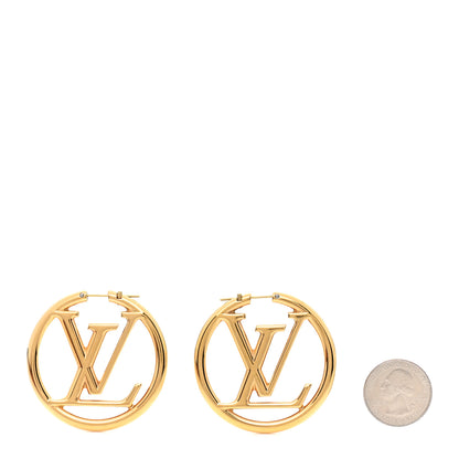 Louis Vuitton Metal Louise Hoop Earrings Gold 2 of 9