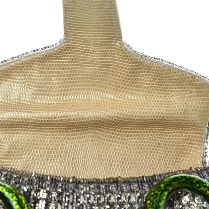 Gucci Monogram Lizard Jeweled Dragon Evening Bag 9 of 9