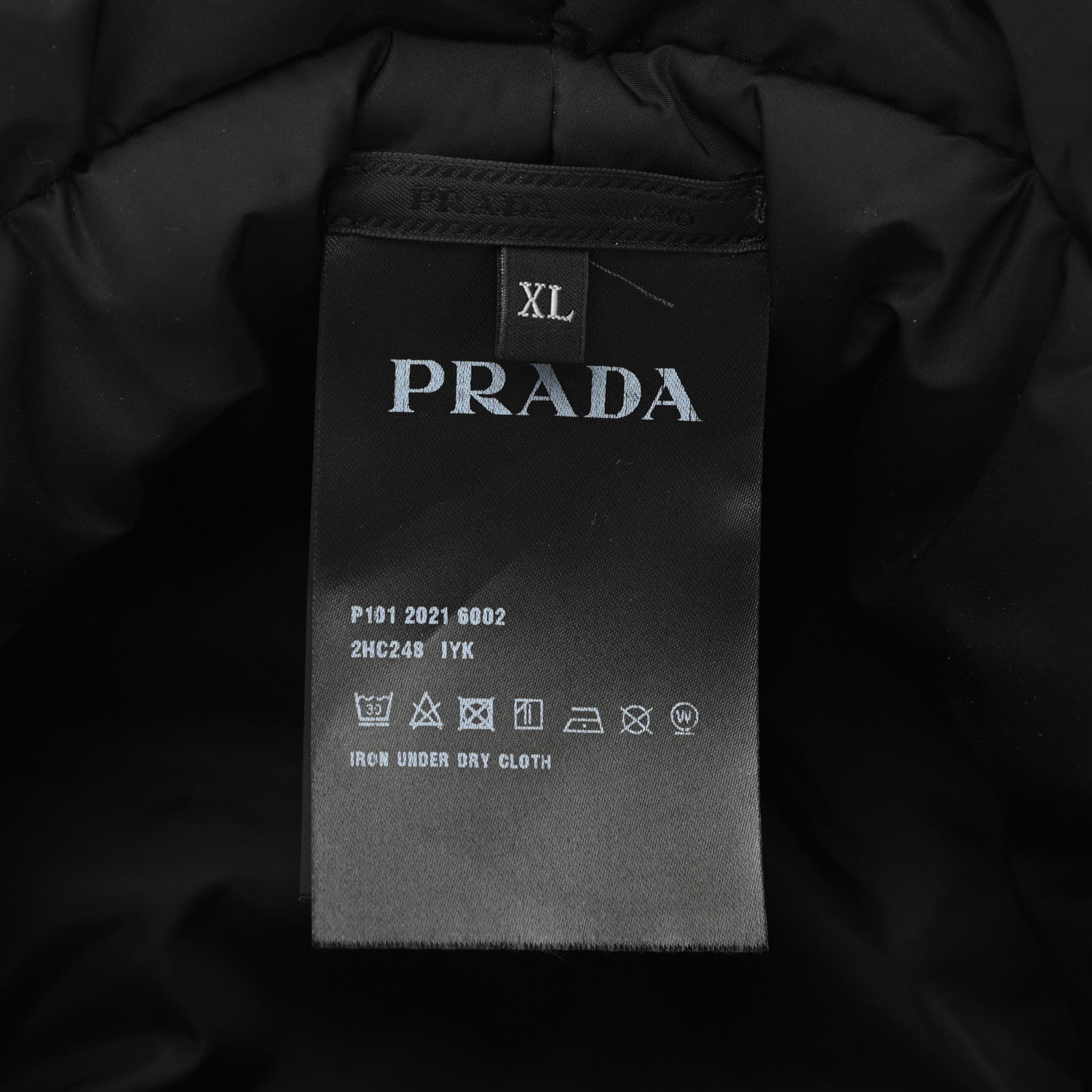 Prada Re-Nylon Metal Triangle Logo Padded Mens Bucket Hat XL Black 7 of 8