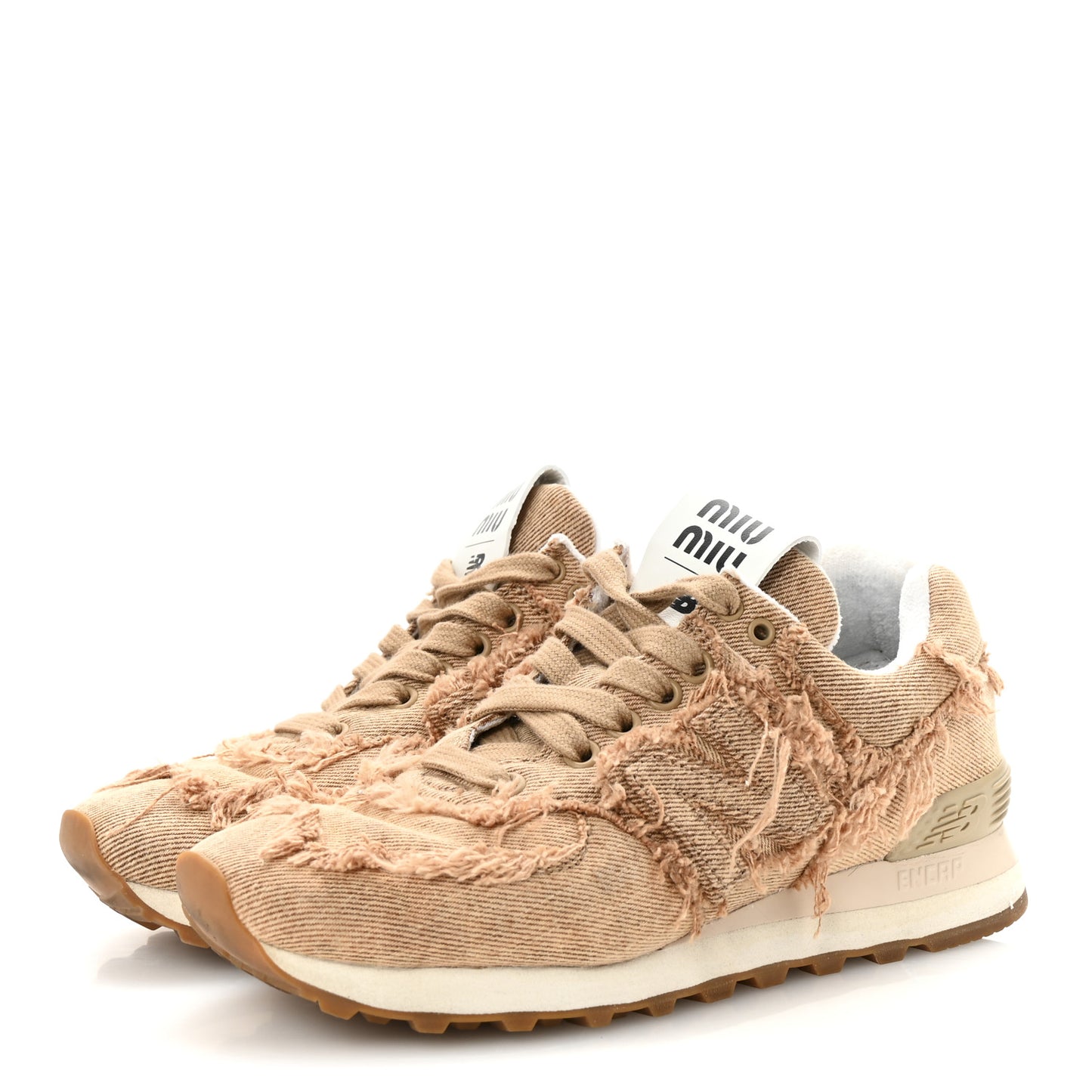 X NEW BALANCE Denim Marmorizzato 574 Sneakers 36 Cognac