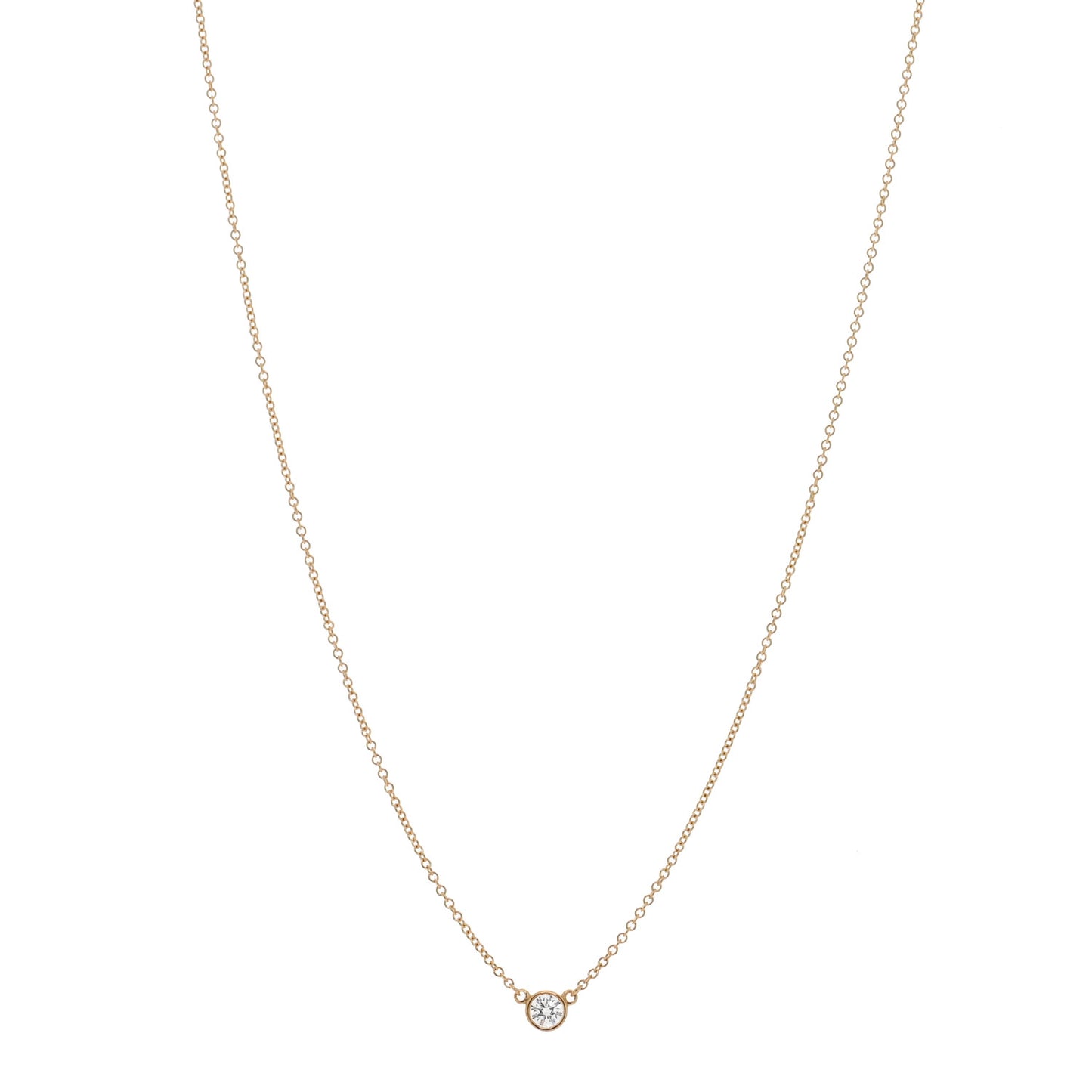 18K Yellow Gold Diamond .15ct Elsa Peretti Diamonds by the Yard Pendant Necklace