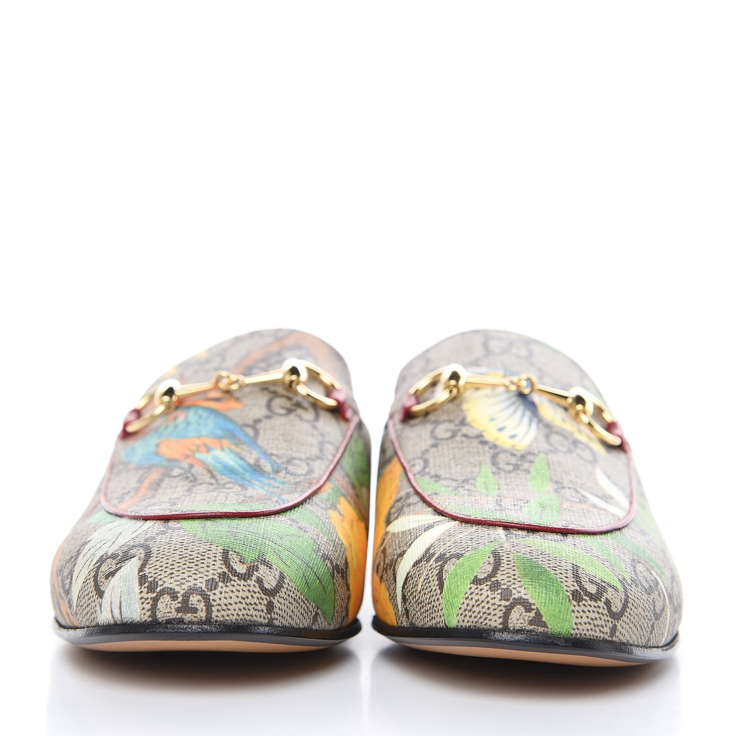 GG Supreme Monogram Tian Womens Princetown Slippers 35.5 Beige Ebony Multicolor