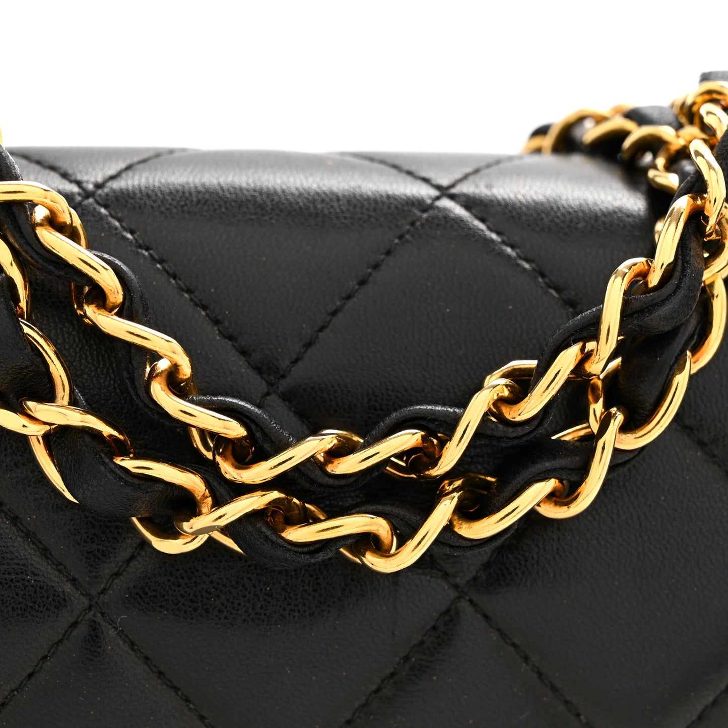 Lambskin Quilted Medium Single Flap Black
