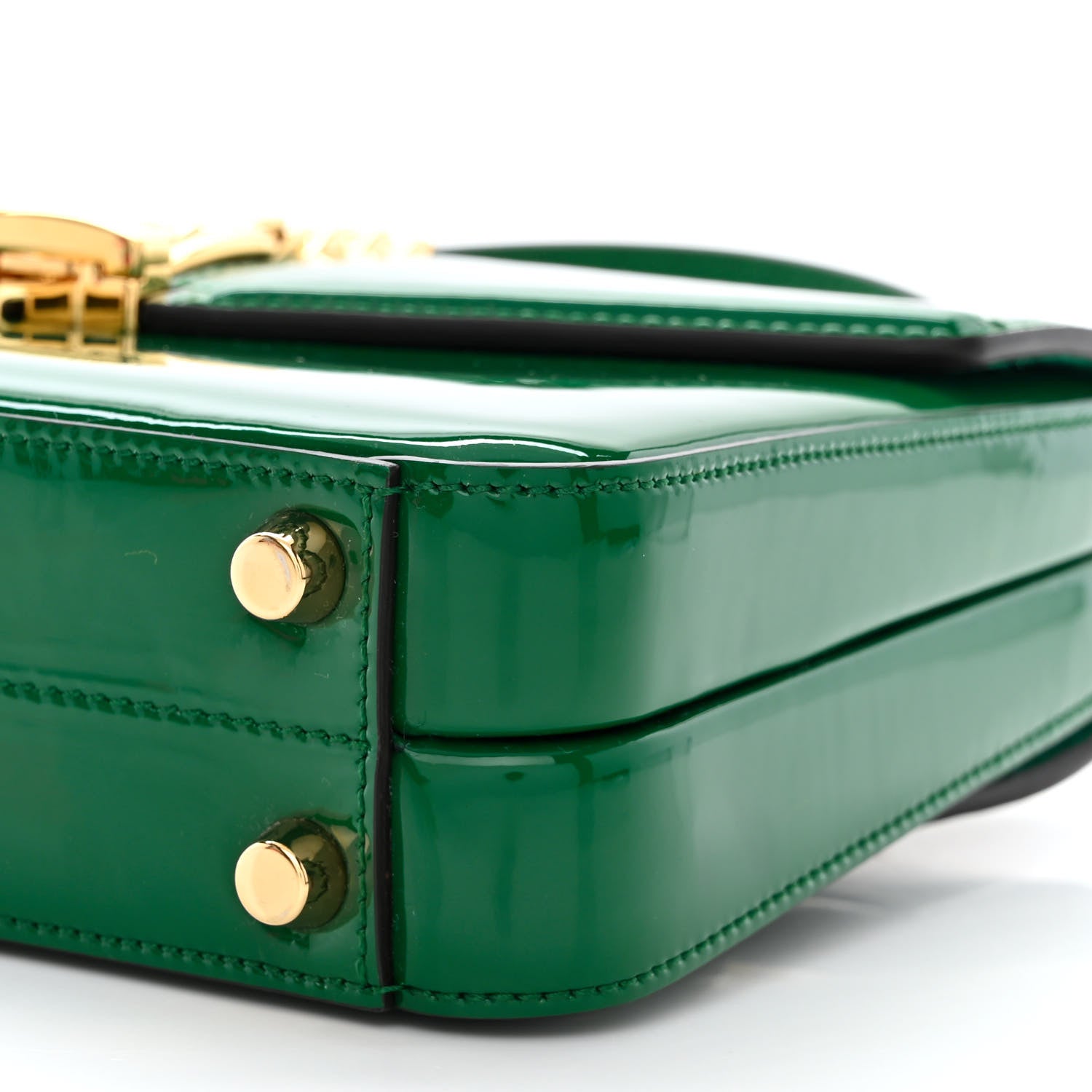 Gucci Mousse Top Patent Small Sylvie 1969 Top Handle Bag Emerald 10 of 10