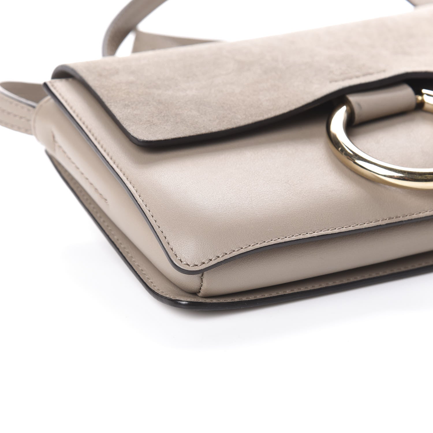 Chloe Suede Calfskin Small Faye Shoulder Bag Motty Grey 8 of 9