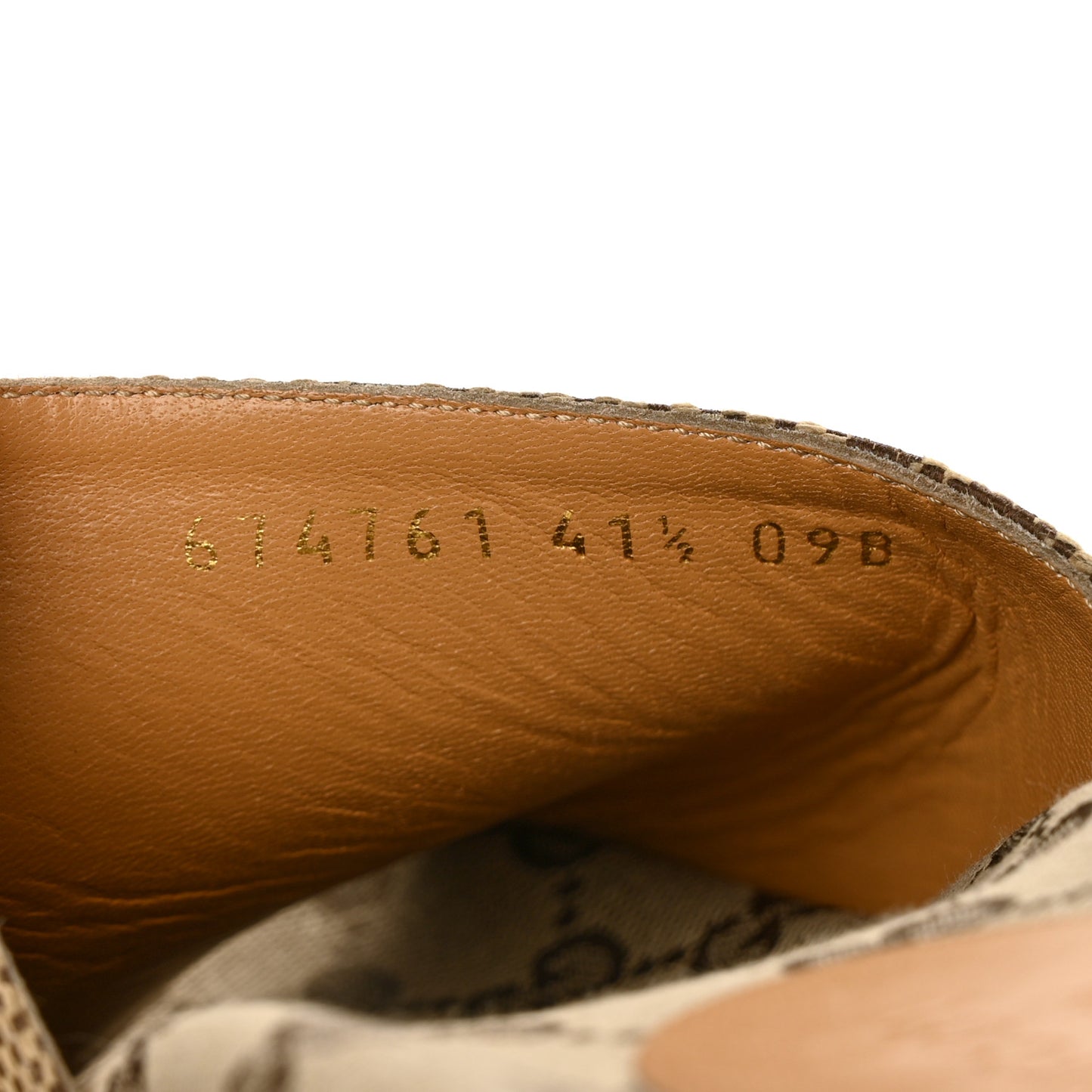 Monogram Jumbo GG Platform Slide Wedge Sandals 41.5 Camel Ebony