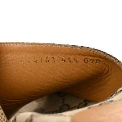 Gucci Monogram Jumbo GG Platform Slide Wedge Sandals 41.5 Camel Ebony 8 of 9