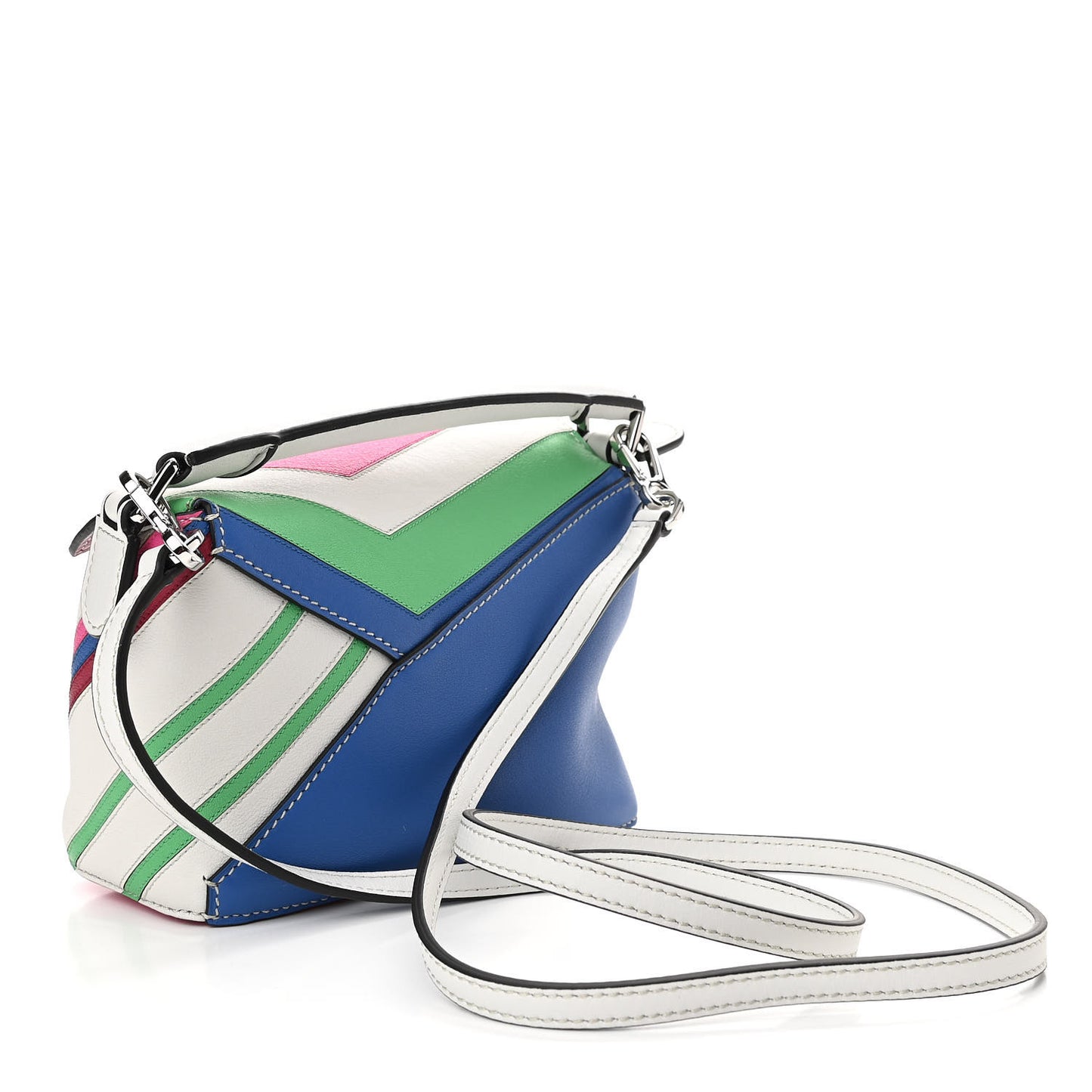 Calfskin Mini Puzzle Edge Bag Grey Multicolor