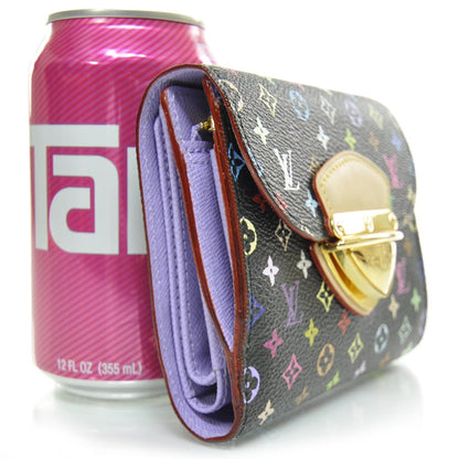 Louis Vuitton Monogram Multicolor Joey Wallet Black Violet 3 of 8
