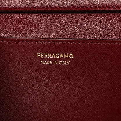 Salvatore Ferragamo Calfskin Large Hug Soft Bicolor Shoulder Bag Oxblood 5 of 10