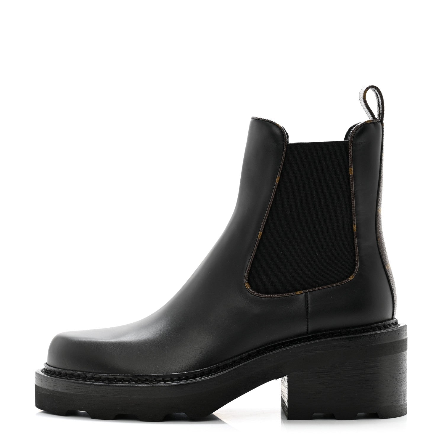 Louis Vuitton Calfskin Monogram Beaubourg Ankle Boots 37 Black 1 of 10
