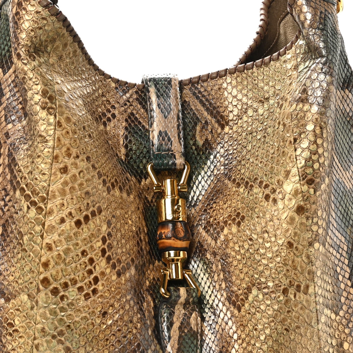 Snakeskin Large Jackie Shoulder Bag Multicolor