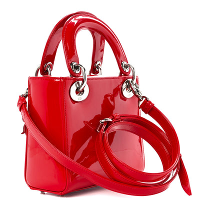Christian Dior Patent Mini Lady Dior Red 3 of 11