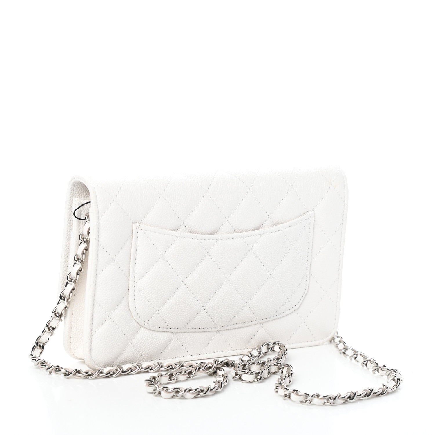 Chanel Caviar Quilted Wallet On Chain WOC White 3 of 11