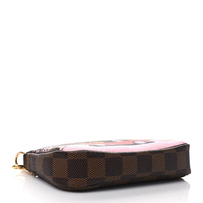 Louis Vuitton Damier Ebene 2019 Christmas Animation Mini Pochette Accessories Red 4 of 5