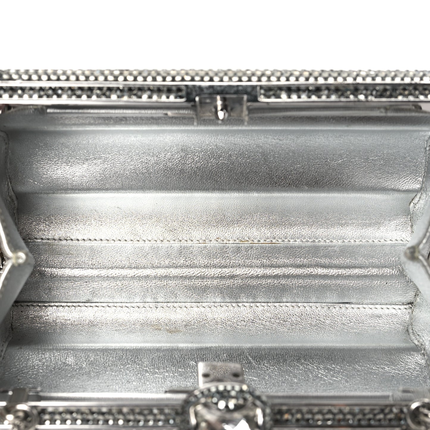 Swarovski Crystal Minaudiere Clutch Silver