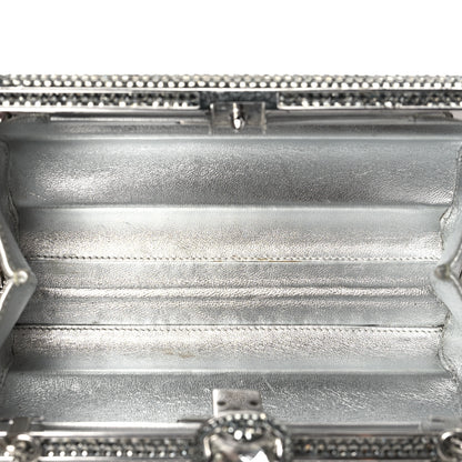 Judith Leiber Swarovski Crystal Minaudiere Clutch Silver 6 of 11
