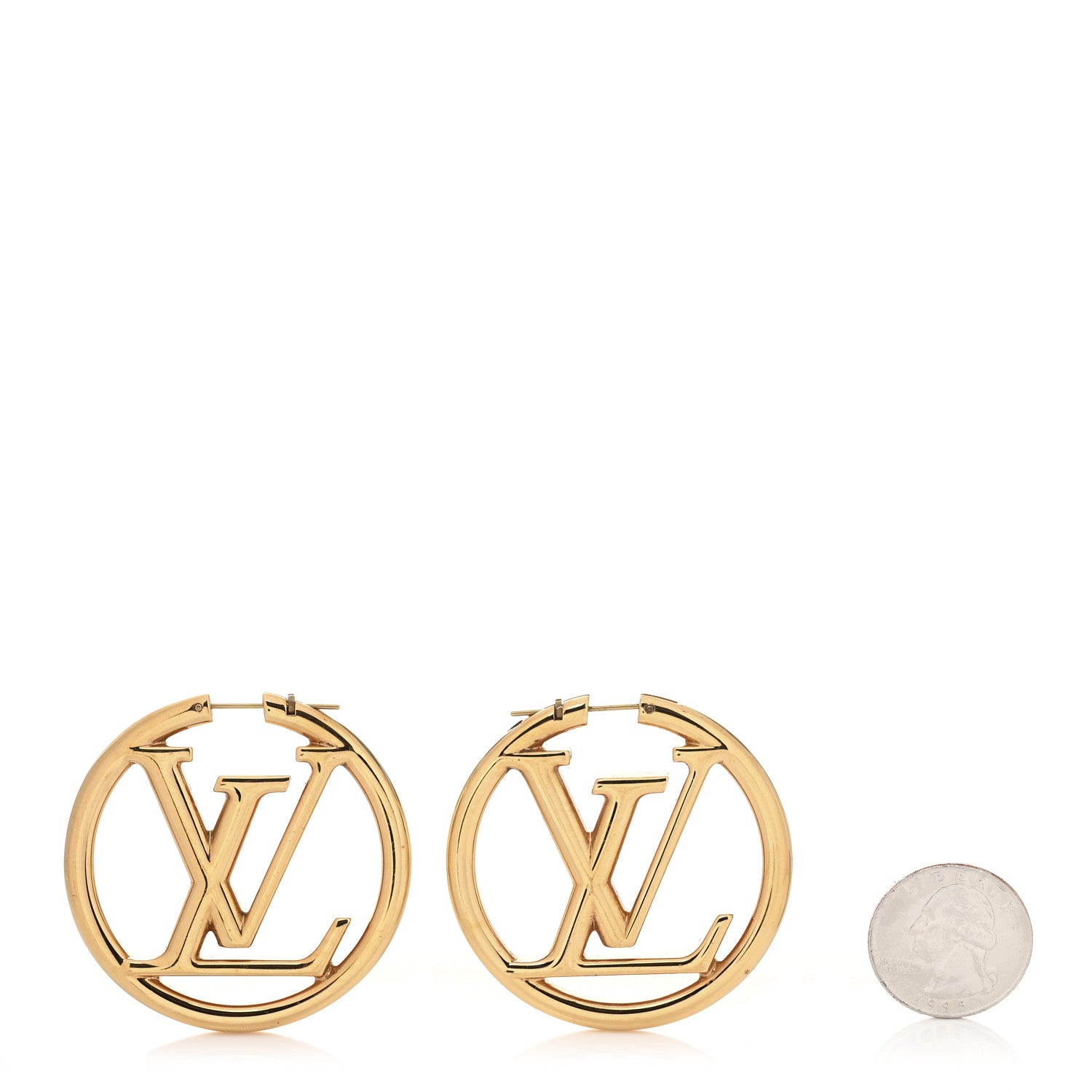 Louis Vuitton Metal Louise Hoop Earrings Gold 2 of 4