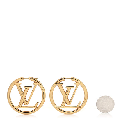 Louis Vuitton Metal Louise Hoop Earrings Gold 2 of 4